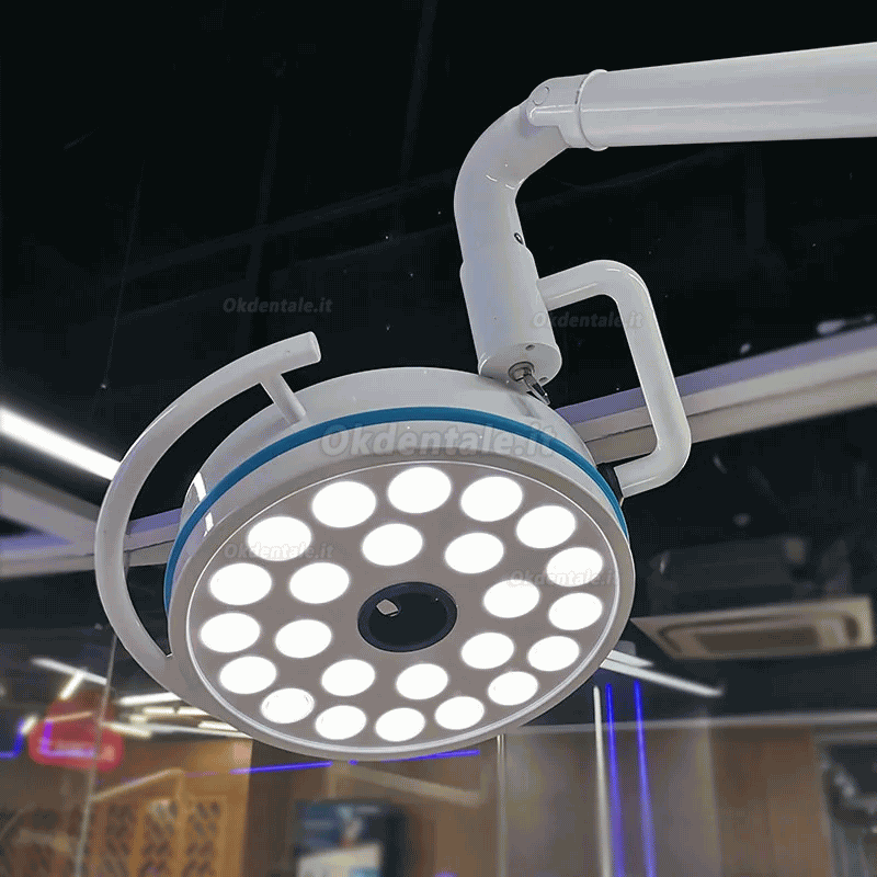 Lampada odontoiatrica odontoiatrica da 72 W montata a soffitto, lampada operatoria senza ombre a LED a luce fredda