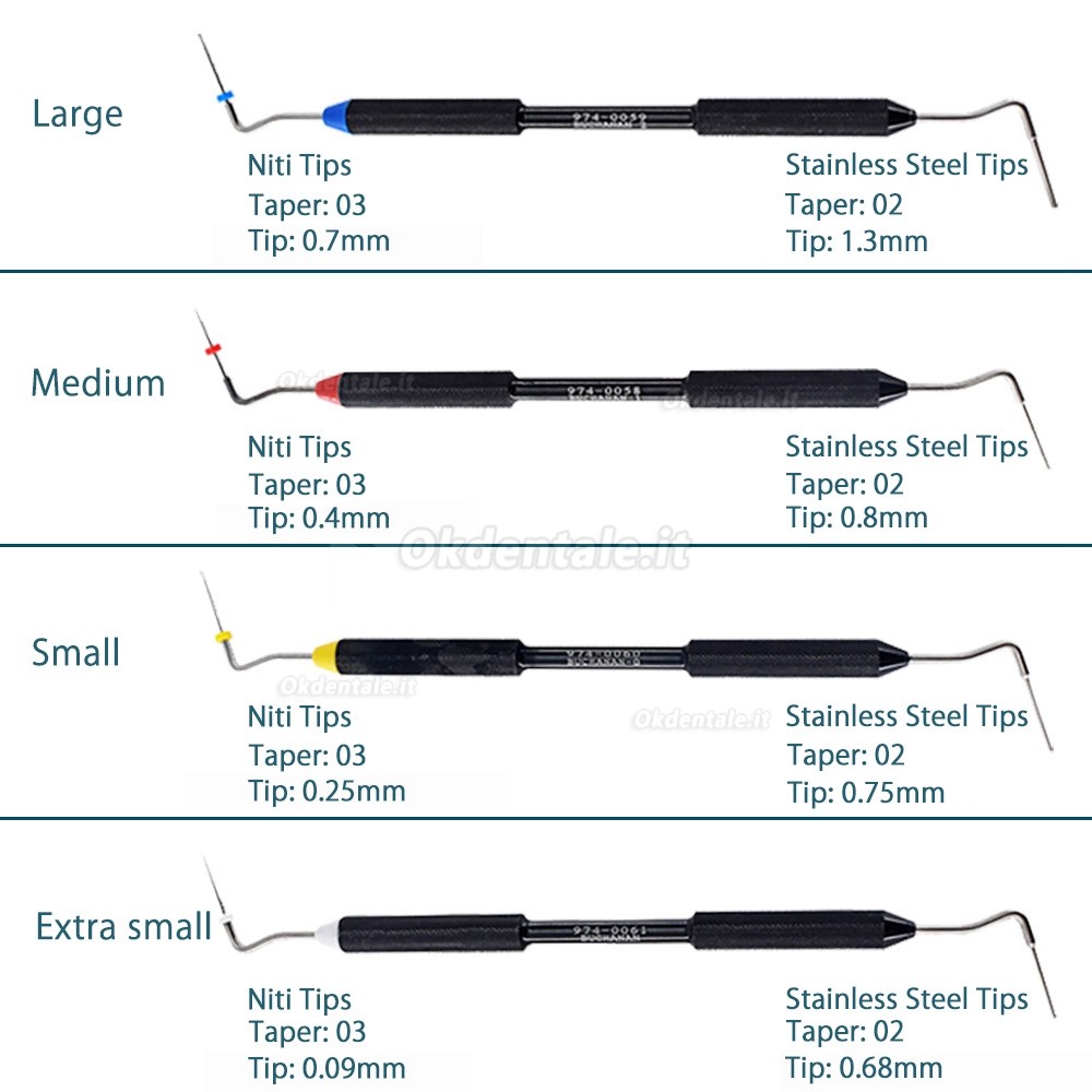 Plugger endodontico Niti dentale, kit plugger endo (4 dimensioni opzionali)