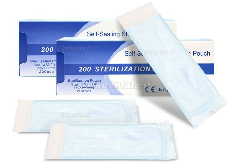 Buste sterilizzazione buste autosigillanti per autoclave dentale da 200 pezzi/scatola