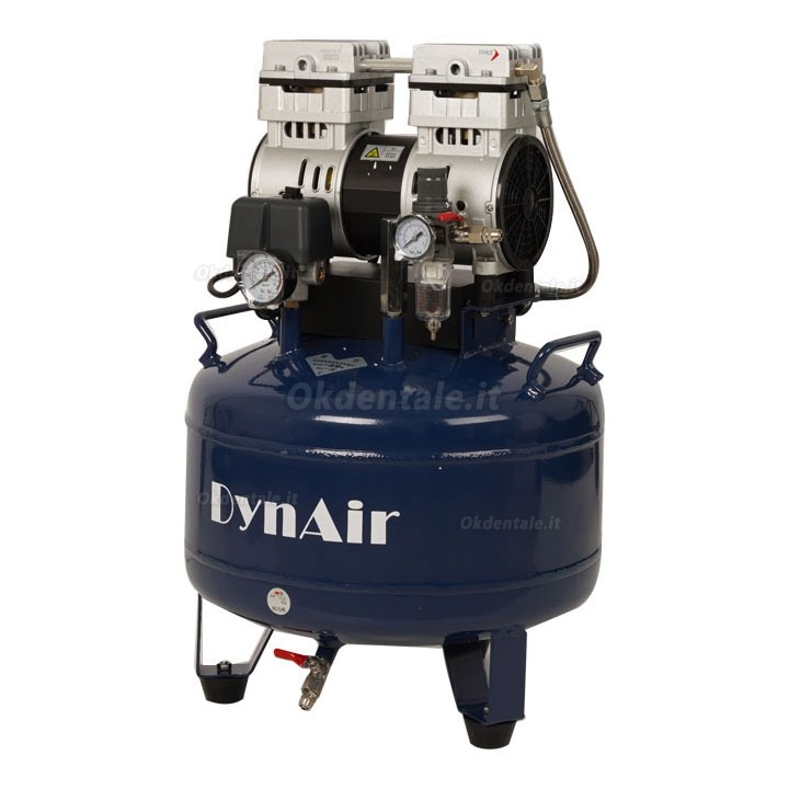 Compressore senza olio odontoiatrico Dynamic DA7001 serbatoio da 30 litri 0,75 kW/1 HP