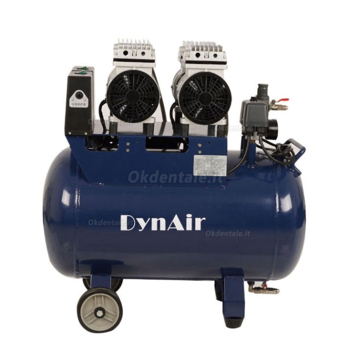 Compressore senza olio odontoiatrico Dynamic DA7002 serbatoio da 50 litri 1,5 kW/2 HP