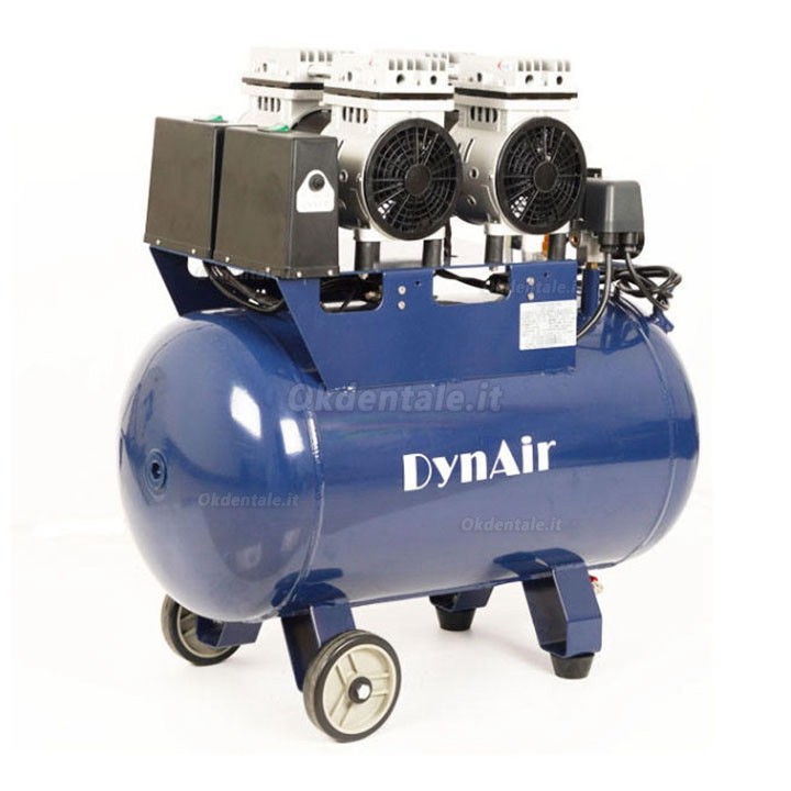 Compressore senza olio odontoiatrico Dynamic DA7002 serbatoio da 50 litri 1,5 kW/2 HP