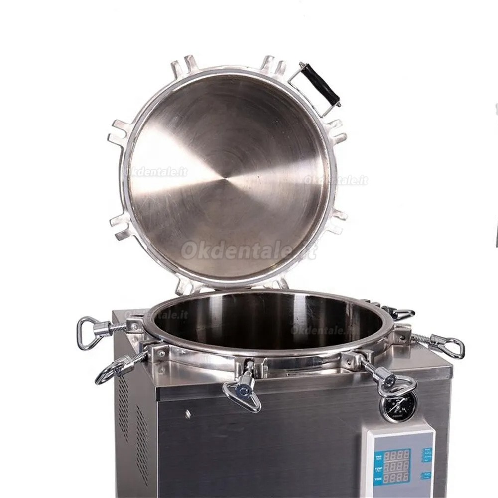 JIBIMED LS-LD 35L/ 50L/ 75L/ 100L/ 120L/ 150L Sterilizzatore autoclave a vapore ad alta pressione verticale 105℃ - 134℃ con display a LED