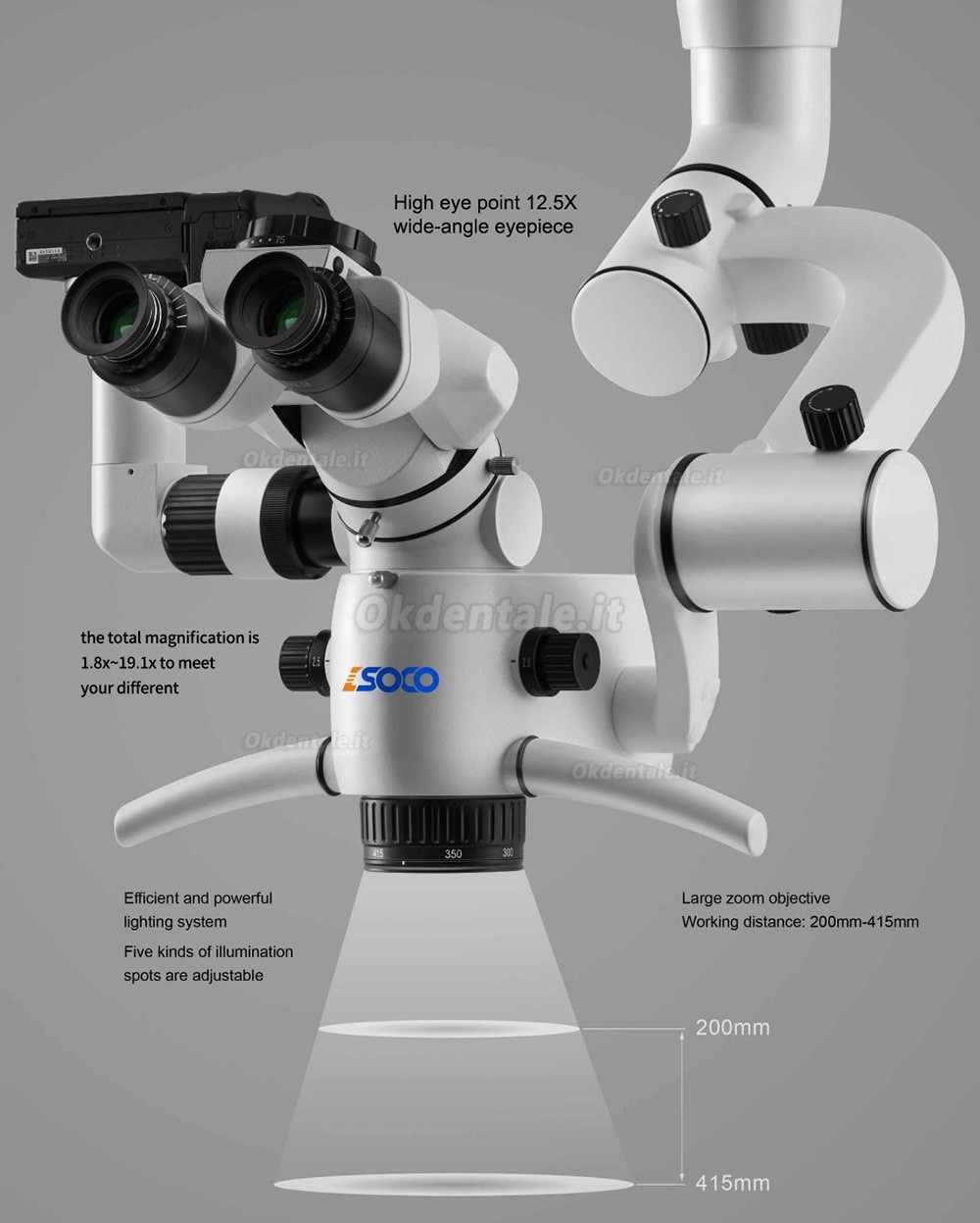 Microscopio operatorio odontoiatria SOCO SCM660UL