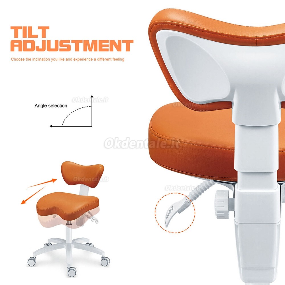 Sedia da assistente dentista, sgabello da ergonomico per dentista TYTC POST-060 (cuscino del sedile/angolo dello schienale regolabile)