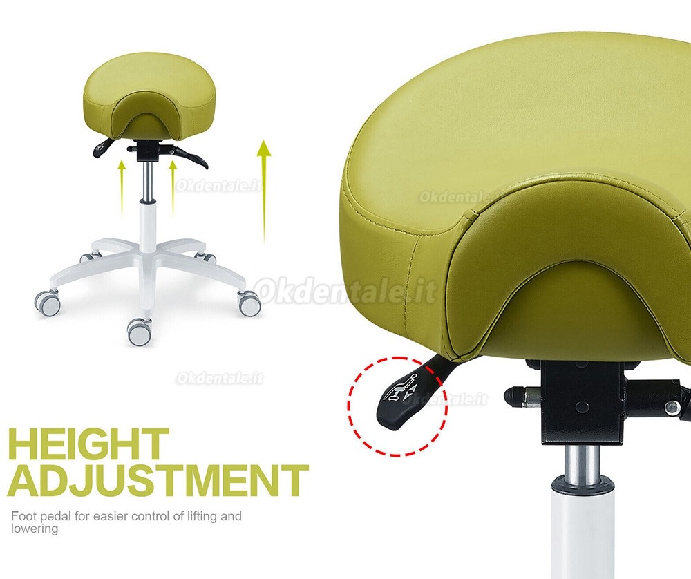 TYTC PLST-075 Sgabello ergonomico per assistente dentale, sgabello a sella (angolazione e altezza regolabili)